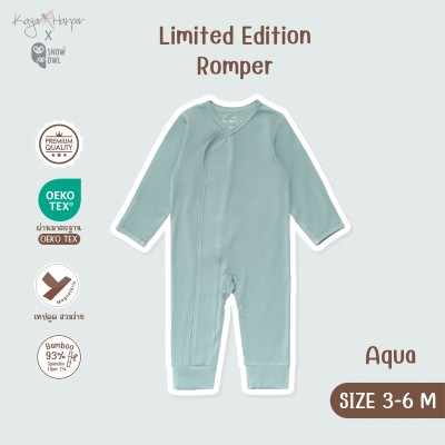New Collection !! Kaya Harper x Snow Owl เสื้อผ้าเด็ก ชุด Romper แขน-ขายาว เด็กแรกเกิด - 6 เดือน (Magnetbric)3-6/Aqua